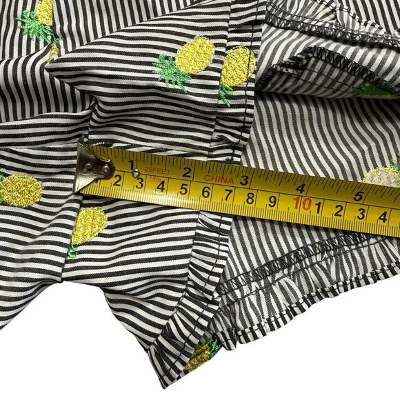 Jolt Stripe Pineapple Ruffle Shorts Black White Stripe Womens Large Drawstring - Picture 11 of 14